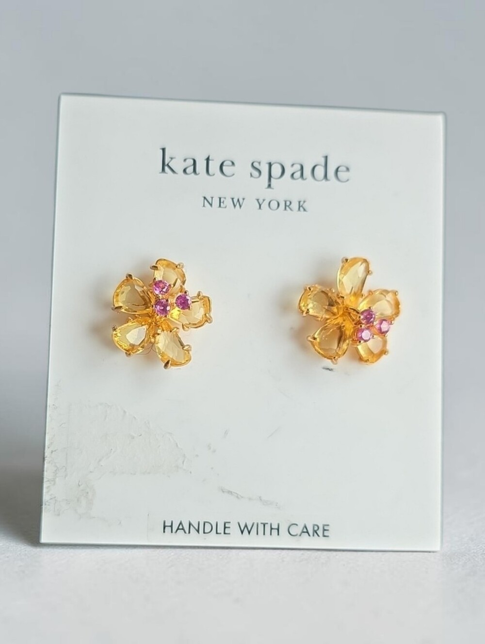 kate spade gold-tone Earring Pick Butterfly, Clear Stone Hoops Or Flowers - Picture 6 of 7